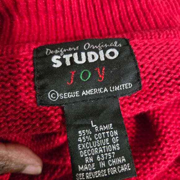 Designer Originals Ugly Christmas Cardigan Sweater Patchwork Plaid Snowman Large - Picture 7 of 16